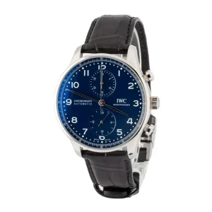 Used IWC Portugieser Chronograph Edition "150 Years" IW371601 Blue Dial